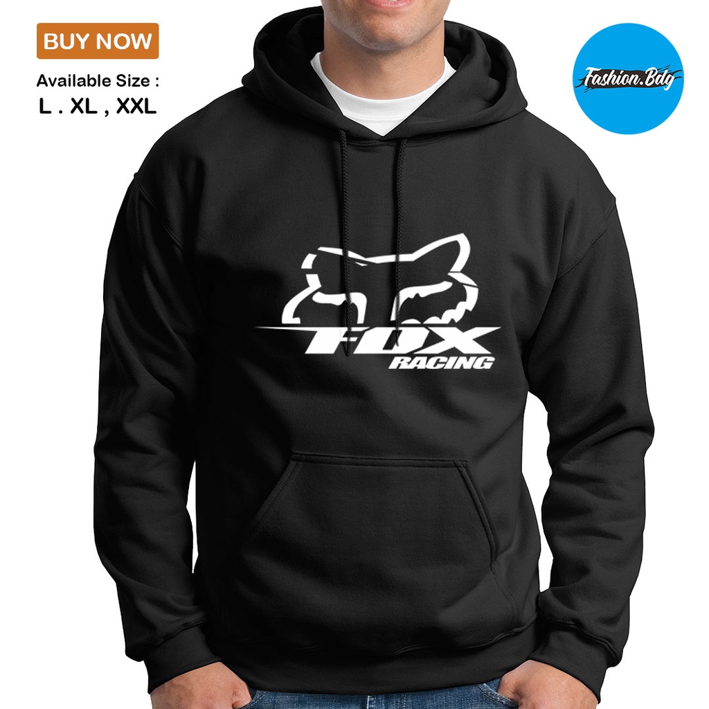 SWEATER PRIA HOODIE FOX RACING TEAM BAHAN FLEECE TEBAL TERLARIS