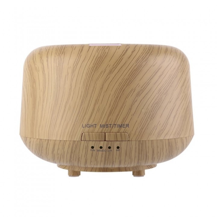 H28 Wooden Humidifier Aroma Diffuser 7 Color LED Light 250ml Brown