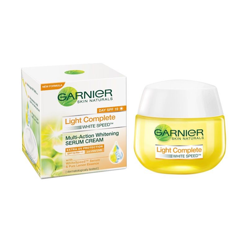 Garnier Light Complete 50ml White Multi Action Whitening Serum Cream Mencerahkan Wajah Muka