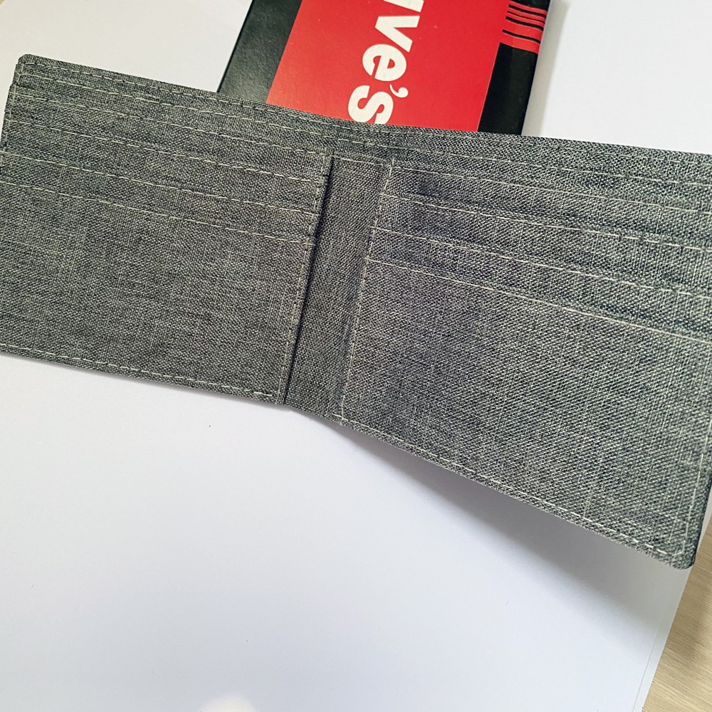 SHOPEE 6.6 SUPER SALE!! Dompet Kanvas Pria JFR-102 Fashion Pria Bahan Berkualitas Dompet Multicard - Dark Grey + Box