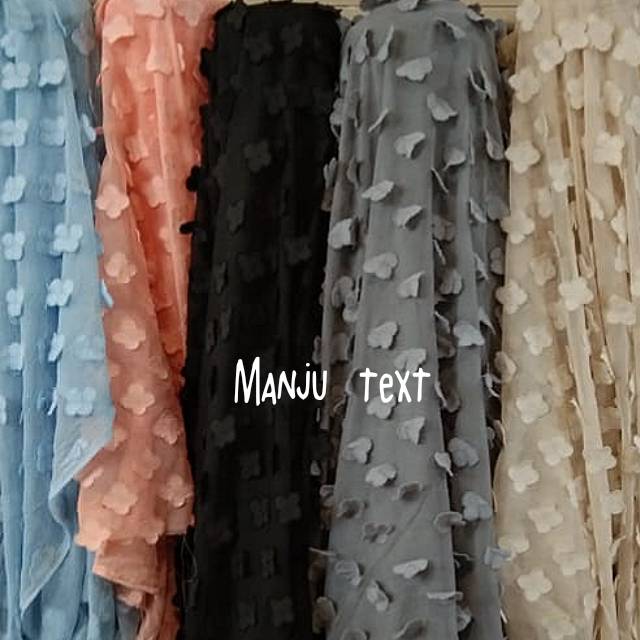 Kain Sifon Rubiah motif bunga /bahan ciffon rubiah / bahan gamis gaun dress seragaman dll TERBARU