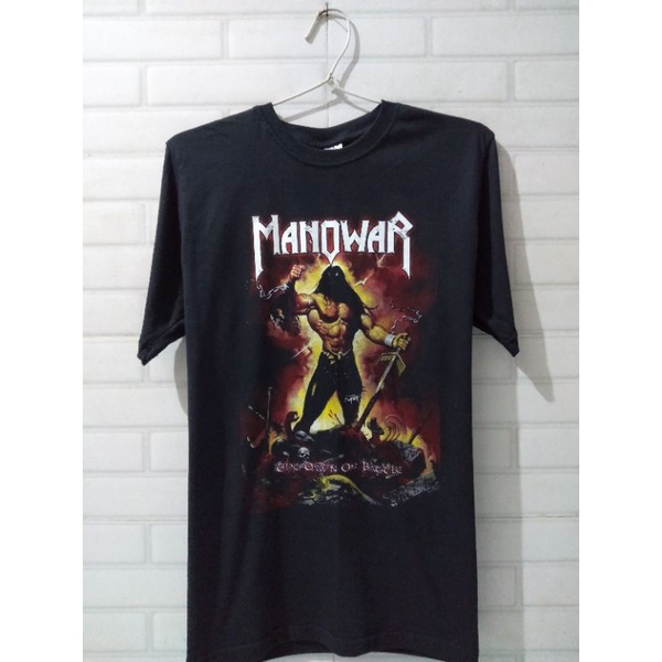 kaos musik band Manowar - tidak ada jahitan pinggir
