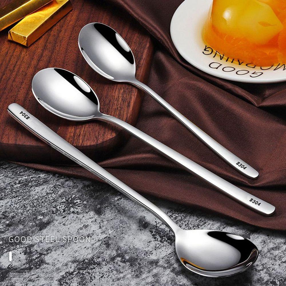 [Elegan] Sendok Pengaduk Teh Madu Peralatan Minum Untuk Piknik Kitche Stainless Steel Alat Makan Dapur Es Krim Dessert Spoon