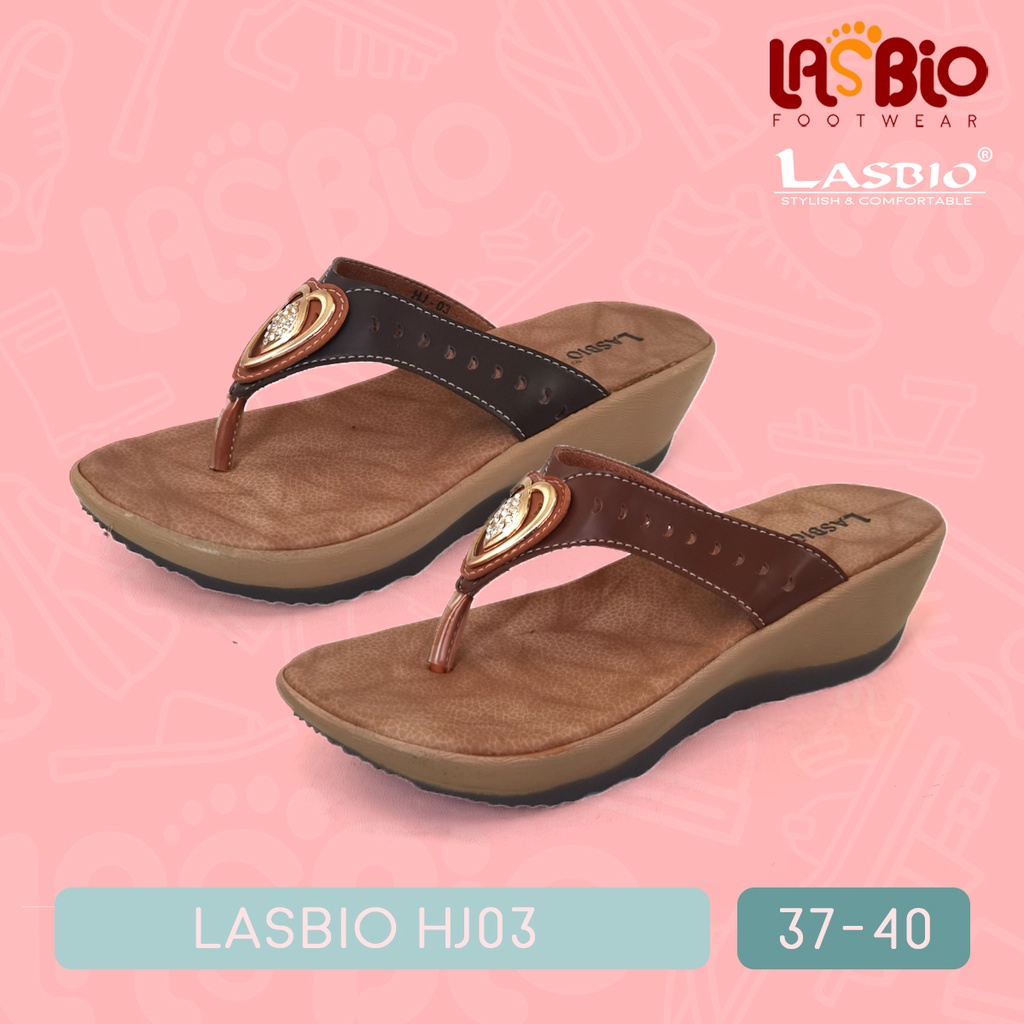 Sandal Jepit Wedges Kasual Wanita Lasbio HJ03