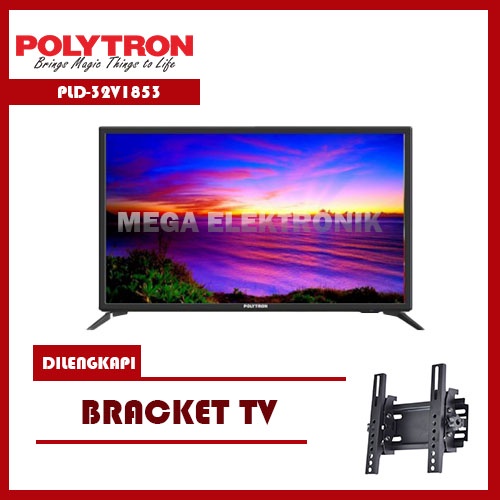 POLYTRON PLD-32V1853 LED TV 32 INCH HD READY DIGITAL TV + BRACKET - KHUSUS JABODETABEK