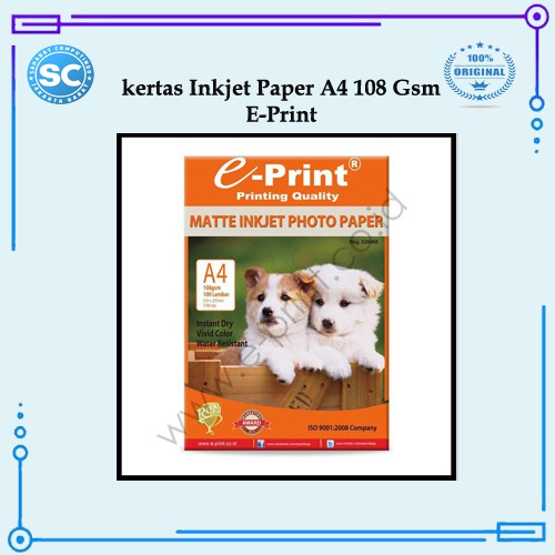 

Kertas Inkjet Paper A4 108grm E-PRINT