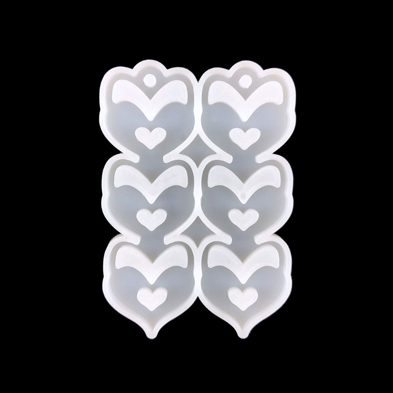Siy Cetakan Resin Epoksi Bentuk Hati Bahan Silikon Untuk Perhiasan Anting Wanita