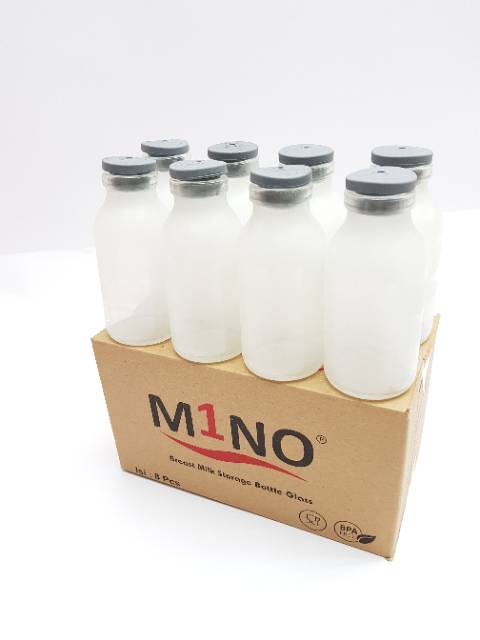 100 ml Botol  baru Penyimpan Asi isi 16  pcs MINO / BOTOL ASI KACA  / BOTOL ASI KACA TUTUP KARET