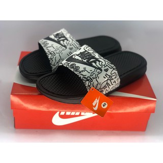 Sendal Pria  Slide NIKE PUTIH HITAM Import VIETNAM Sandal  