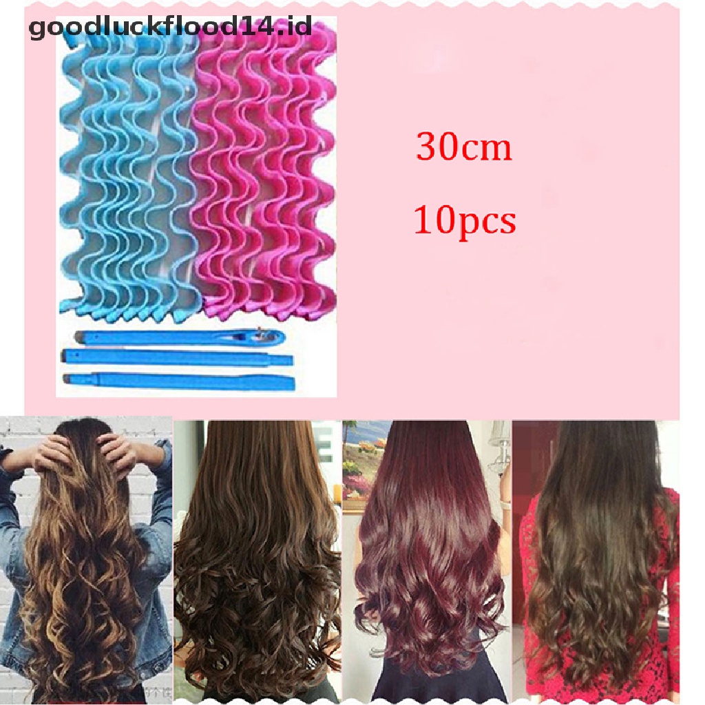 [OOID] 10pcs Water Wave Magic Curlers Formers Leverage Spiral Hairdressing Tool 30cm ID