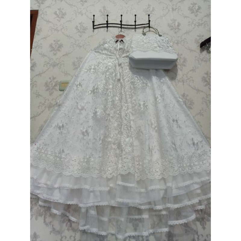 MUKENA SUTRA VELVET BRUKAT PUTIH IMPORT MEWAH