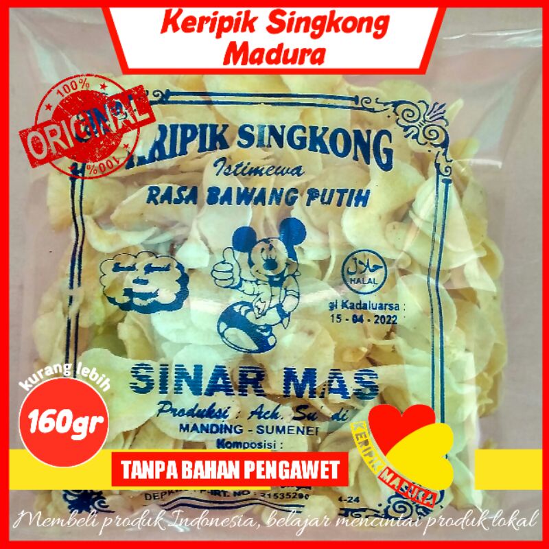 

Keripik Singkong Sinar Mas - Netto 160gr - Kripik Singkong Madura - Singkong Bawang Renyah