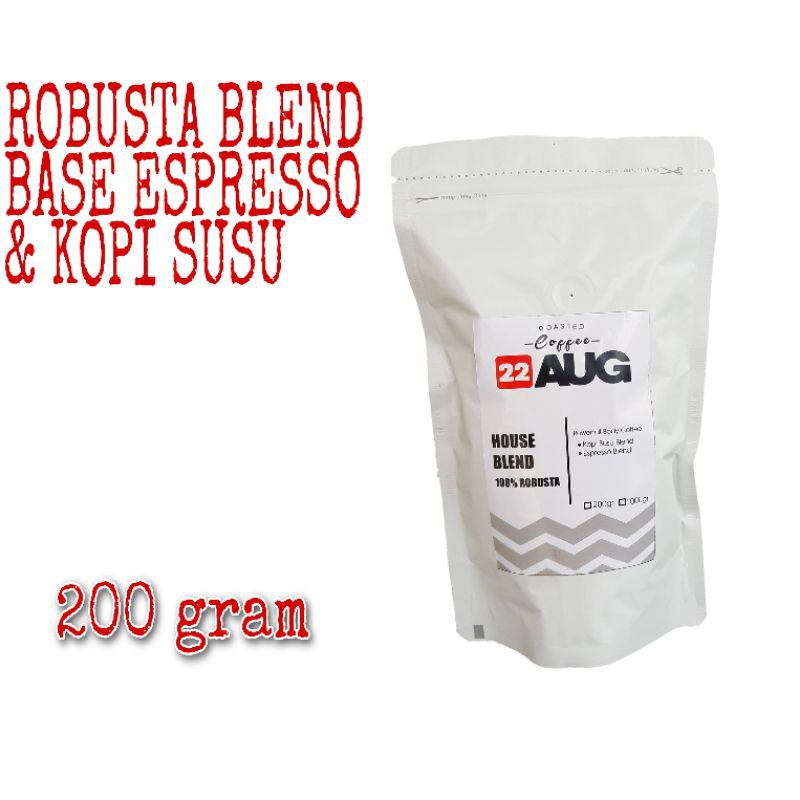 

ROBUSTA BLEND BASE ESPRESSO DAN KOPI SUSU 200 GRAM