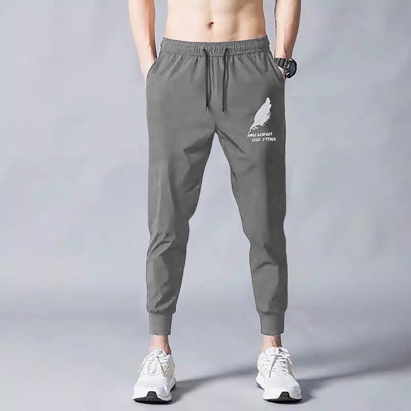 CELANA JOGER PANTS PRIA JOGGER PANJANG OLAHRAGA COWOK MOTIF BULU KEKINIAN