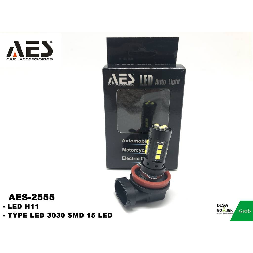 Jual Bohlam LED H11 15 MATA LED 3030 MERK AES I H11 LED BOHLAM DEPAN I