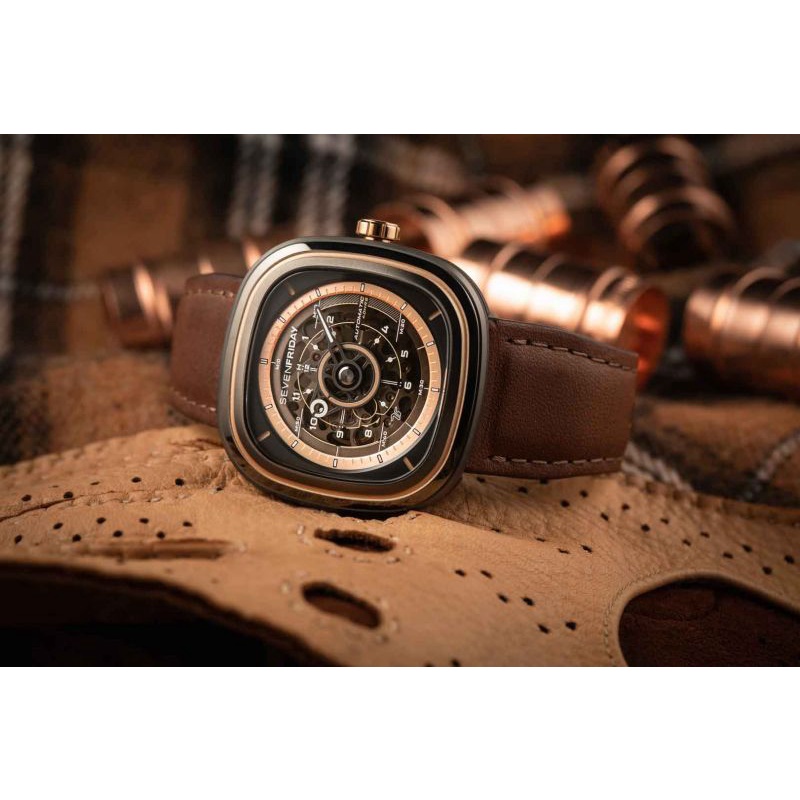 Jam Tangan Pria Merk SevenFriday T2/03 Leathers Automatic Free Box