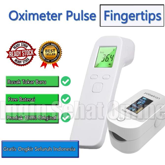 Paket Termogun Thermometer Infrared + Oximeter Yobekan , Bukan Omron Termurah