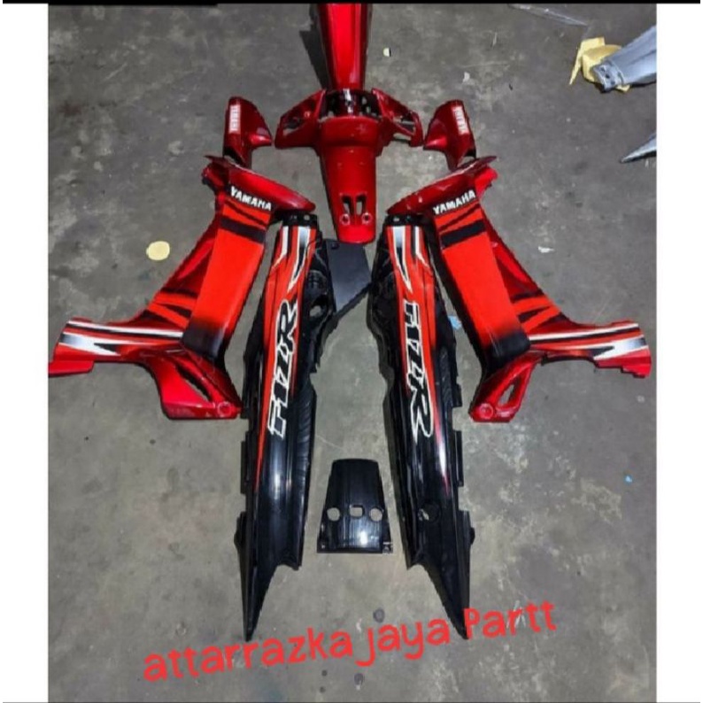 cover body fullset full sett body halus motor yamaha fizr fiz r warna merah hitam