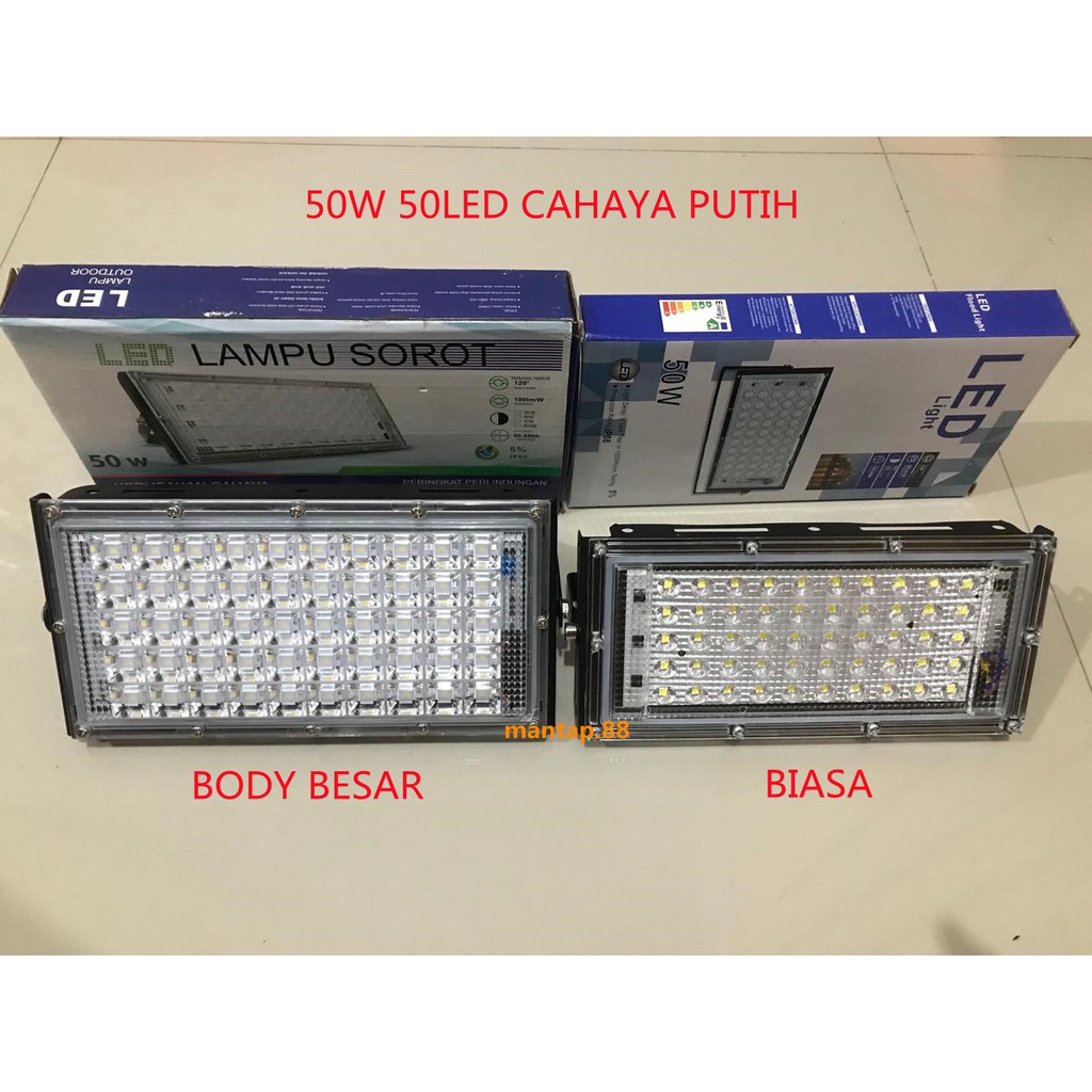 LAMPU SOROT LED 50WATT / 50W / TEMBAK SLIM LED FLOODLIGHT 220V CAHAYA PUTIH