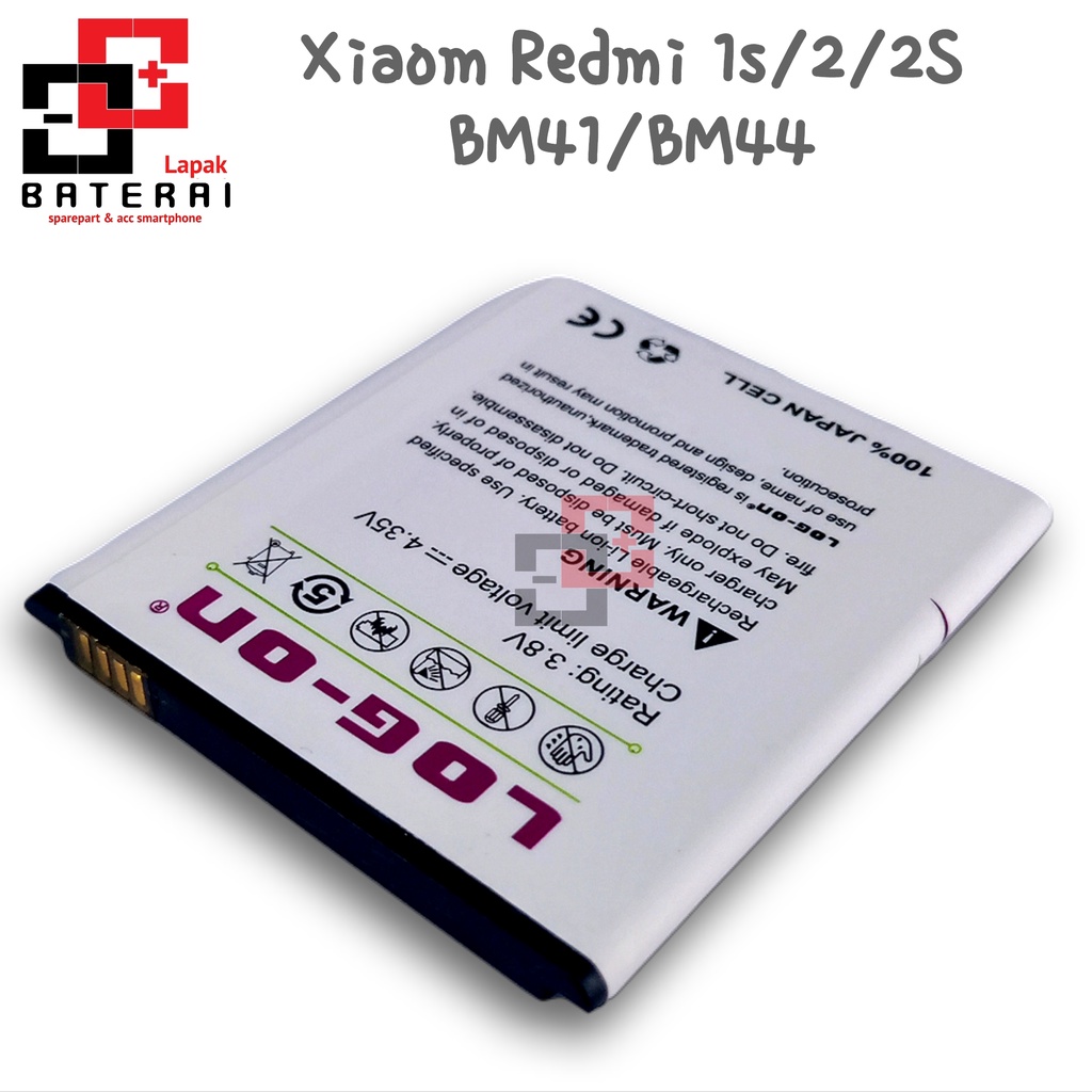 LOG - ON Baterai Xiaomi Redmi 2 / redmi 2 prime / redmi 2s BM44 Double IC Protection Battery Batre