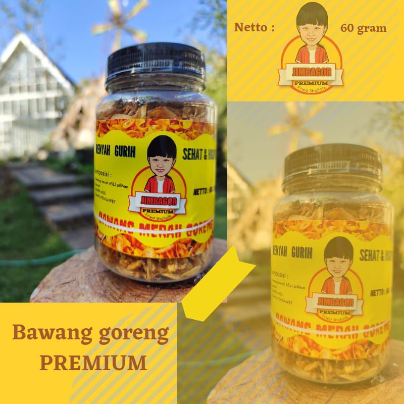 

BAWANG GORENG ASLI PREMIUM KRIUK ORIGINAL JIMBAGOR KRIUK PENAMBAH SELERA MAKAN 60GR