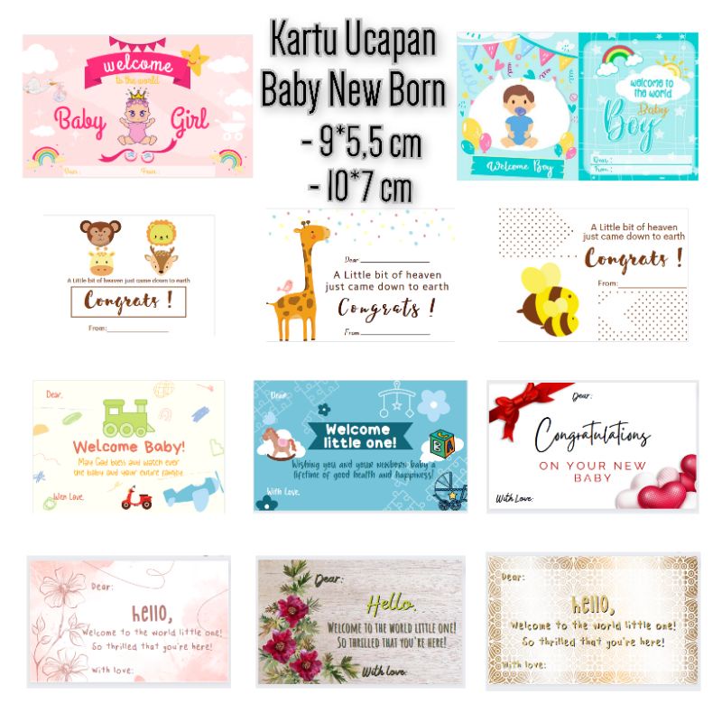 Kartu Ucapan selamat atas kelahiran Greeting Card congrats, welcome baby