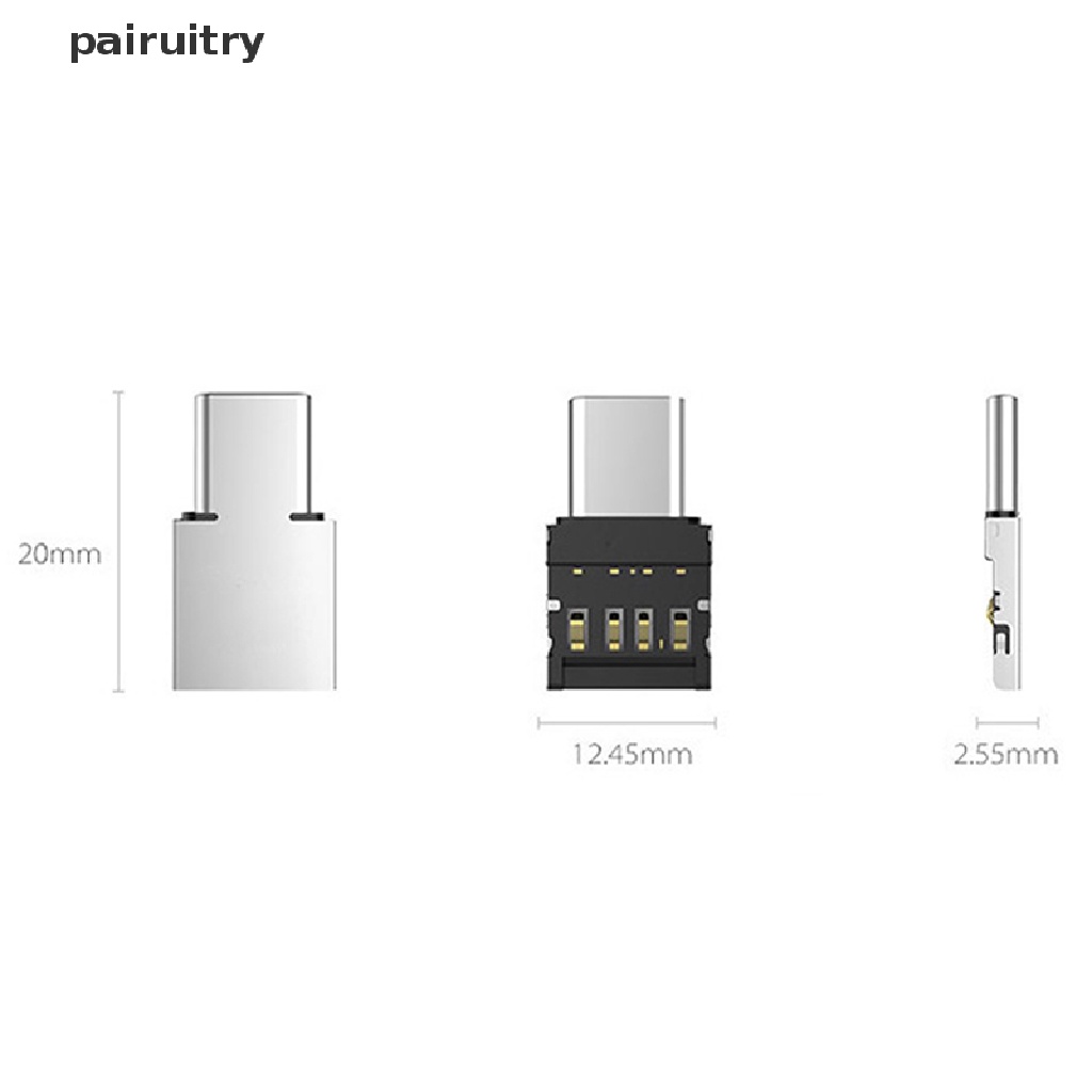 Prt Adapter Konverter OTG USB-C 3.1 Tipe C Male Ke USB Female Untuk U Disk PRT