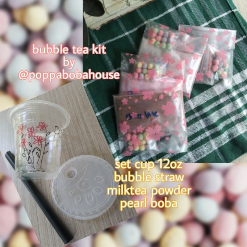 

Bubble Tea Kit free Boba Pearl/Paket Minuman Bubuk gratis Boba