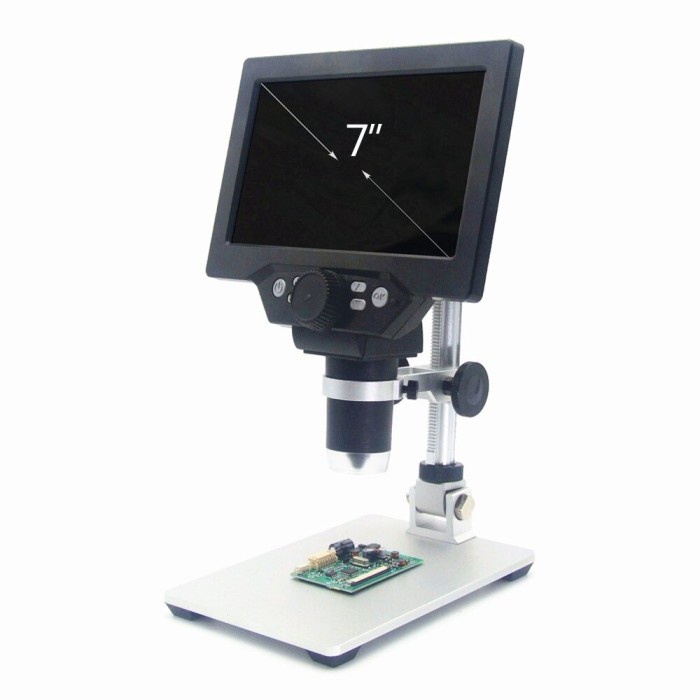 

(BISA COD) G1200 Digital Portable HDMI Microscope Mikroskop 12MP 7Inch Display - Plus Stand