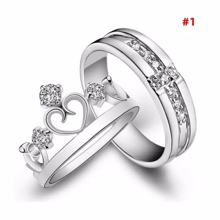 Cincin Couple Perak 925 Pria/ Wanita Pasangan/ Tunangan/ Nikah S925