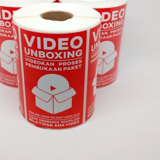 

☑ Stiker Label Video Unboxing Pengiriman 9 x 5,5 cm. 1 roll isi 500 pcs ✾