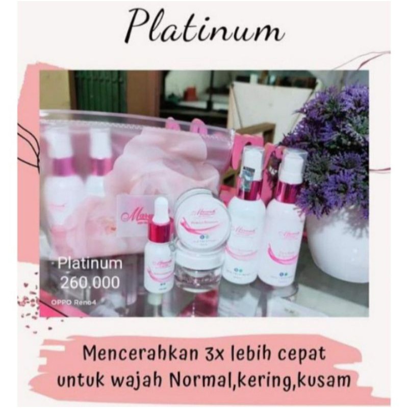ORIGINAL PAKET PLATINUM MARWAH / ECER / KRIM MALAM PLATINUM / KRIM SIANG PLATINUM / SABUN CUCI MUKA / FACIAL WASH NORMAL / TONER / SKINCARE TERLARIS AMAN HALAL BPOM / PALING AMPUH CEPAT MENCERAHKAN KULIT NORMAL  FREE GIFT DISTRIBUTOR RESMI / OPEN RESELLER-Paket PLATINUM Racik