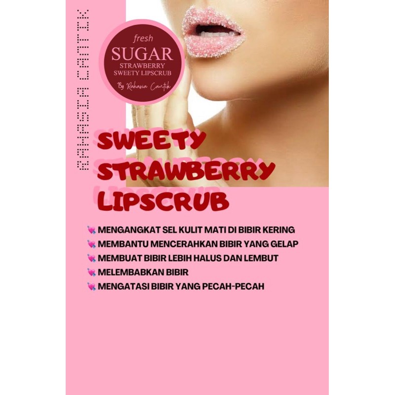 LIP SCRUB SUGUS STAWBERRY BY RAHASIA CANTIK / LIP SCRUB STAWBERRY / LIPSTIK STAWBERRY / LIP BALM