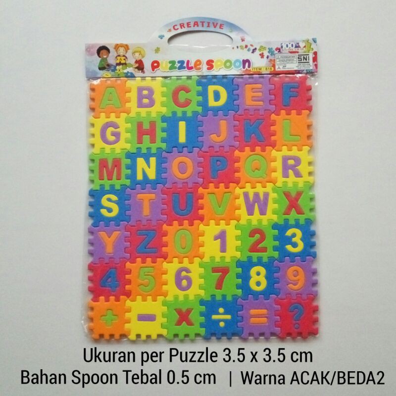 Puzzle Spoon Huruf Angka - Mainan Anak Puzel HURUF Murah Puzzle Angka