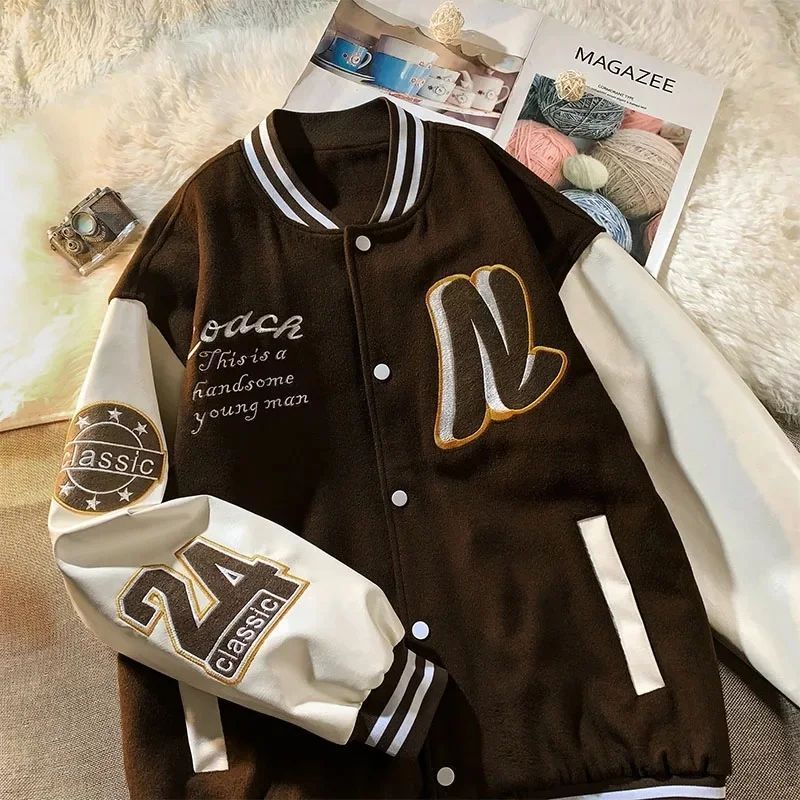 N BASEBALL Jacket Varcity Baseball Oversize-Outerwear Pria Wanita Fashion Terkini Korean Style