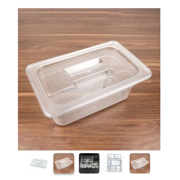 Polycarbonate Tutup Food pan prasmanan ukuran 1/6 tutup foodpan