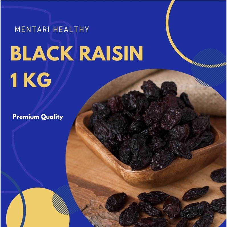 Premium Seedless Black Raisin 1kg