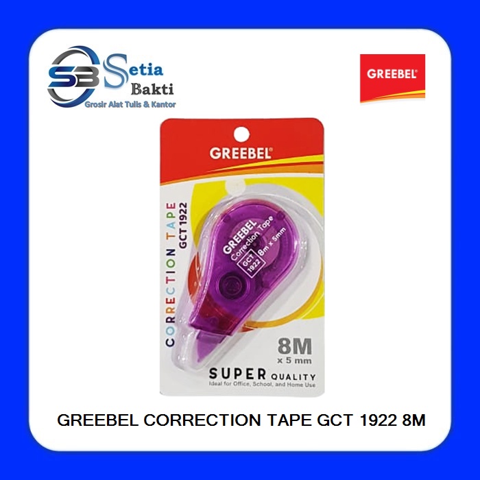 

GREEBEL Correction Tape GCT 1922 - Tipe X Kertas GREEBEL 5mm x 8m