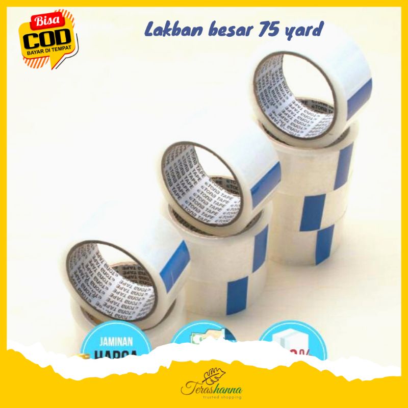 

❤ Lakban besar 2 in 75 yard bening / Coklat