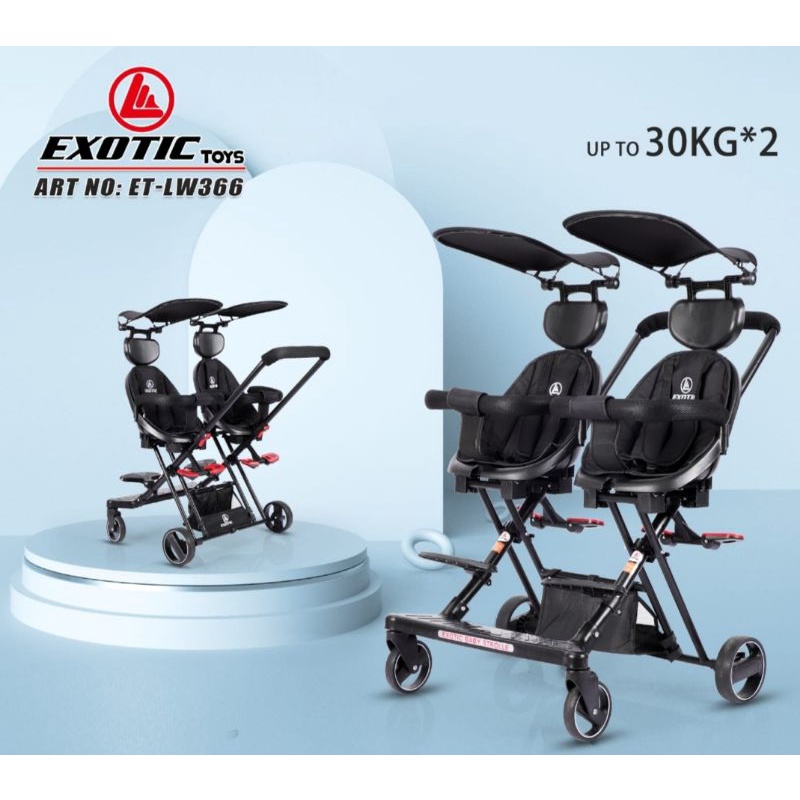 STROLLER TWINS EXOTIC LW 366 MIKRO TRIKE MAGIC STROLLER ANAK KEMBAR HADAP 2 ARAH / SB 1013