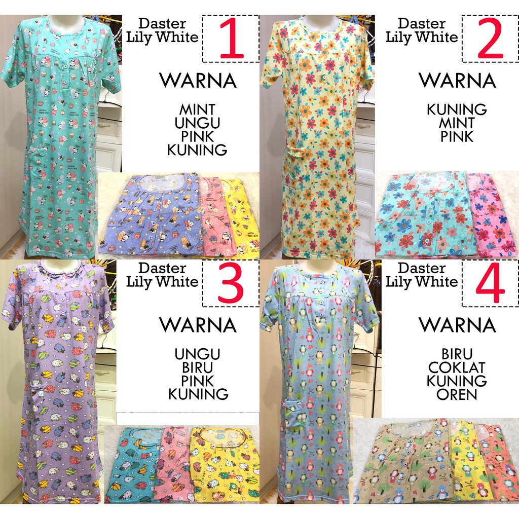 Daster LILY WHITE Daster Busui Bumil Kancing