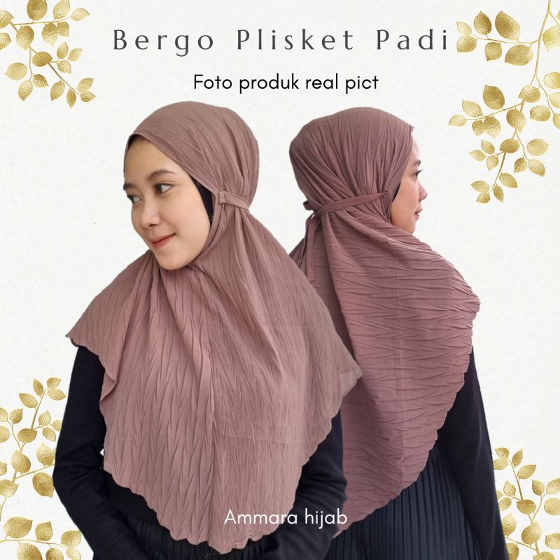 jilbab bergo tali plisket padi ceruty babydoll / ceruti babydoll