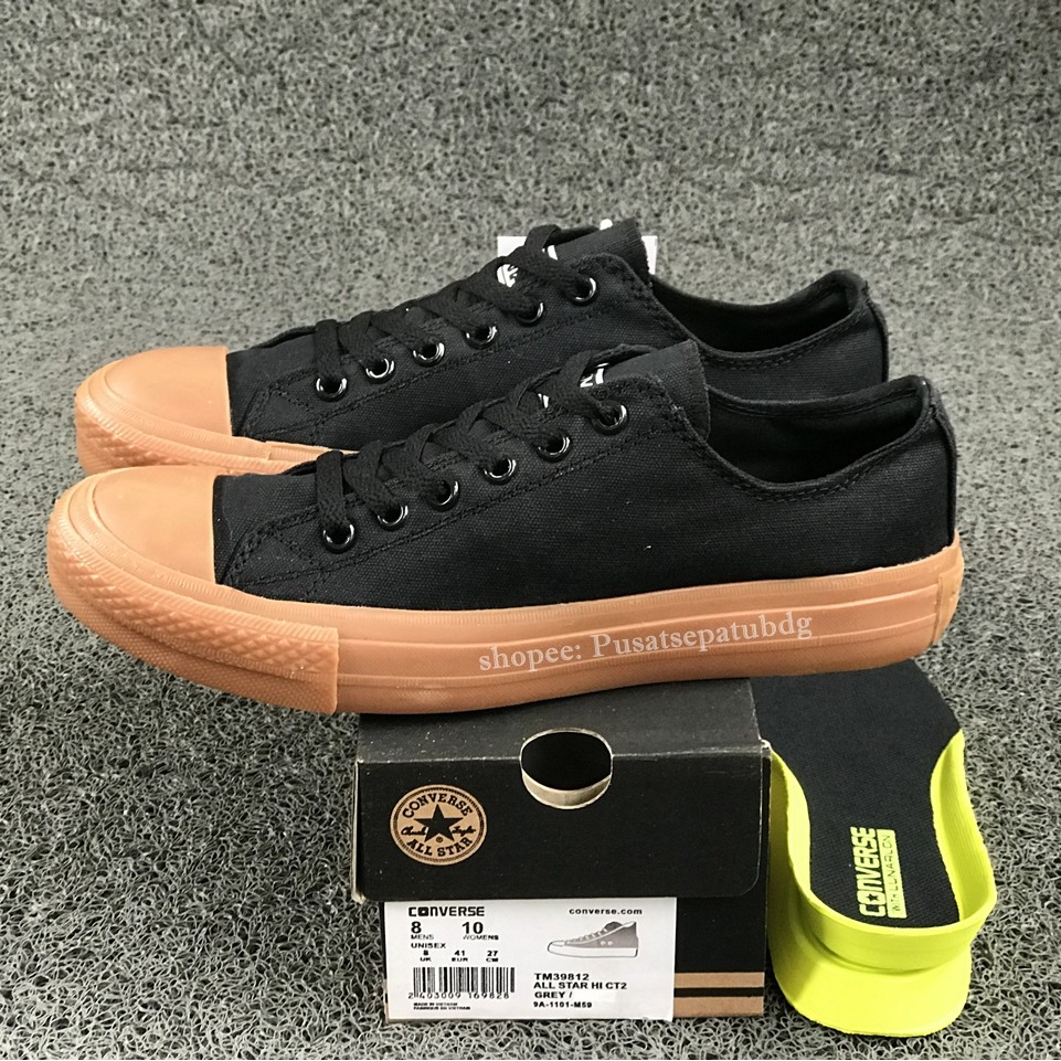 Sepatu Converse Chuck Taylor II Lunarlon Low Black Gum