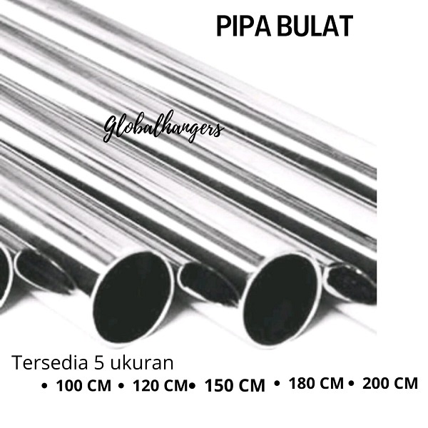 Pipa Bulat Chrome | Pipa Besi Bulat | Gantungan Baju Display