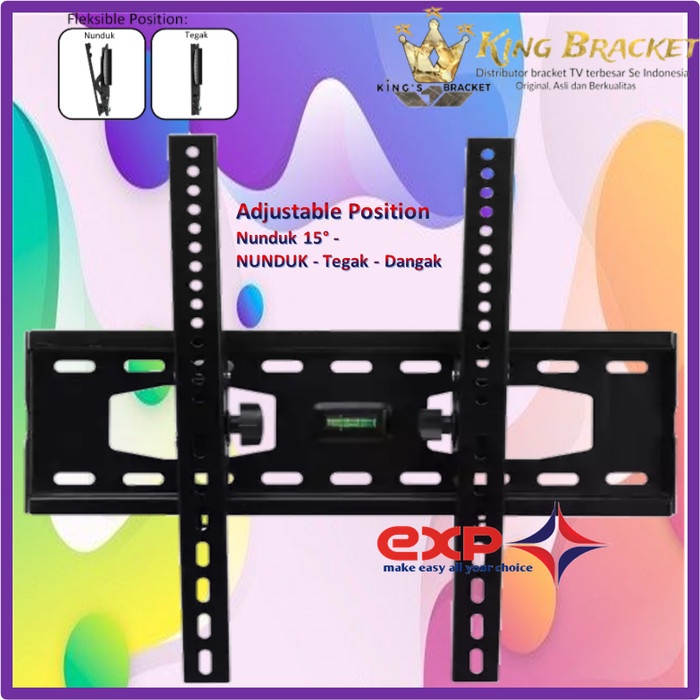 Bracket TV KHUSUS HISENSE 42&quot; s/d 55&quot; waterpass GARANSI 100% COCOK!