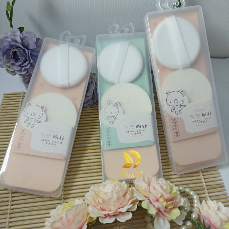 Spon Bedak Set 3 | Spons Bedak Cushion | Sponge Set Bedak Padan &amp; Tabur