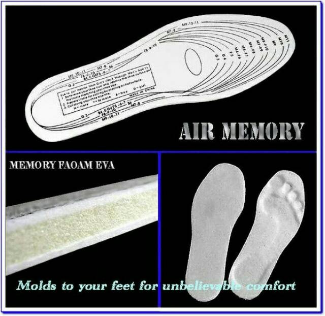 Sol sepatu memory foam / antiarthritis memory insoles