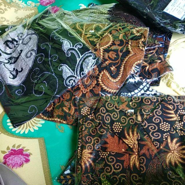 Promo Asli Baju Batik Kemeja Pria Sogan Lawasan Manuk Kembar Katun Cap Solo Baru Pria Kerja Lebaran