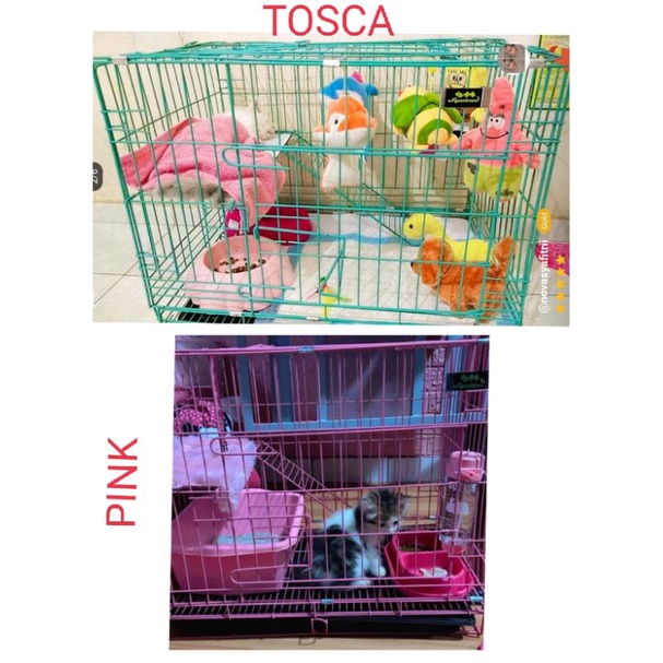 KANDANG KUCING ANJING KELINCI MUSANG BESI LIPAT TINGKAT 1 UKURAN 60X45X55 Size L-5