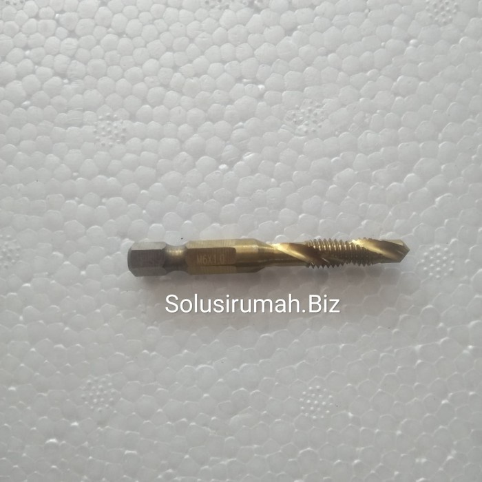 MATABOR PEMBUAT ULIR M6 6MM 1BIJI BAUT TAP HEX DRILL BIT TITANIUM MATA